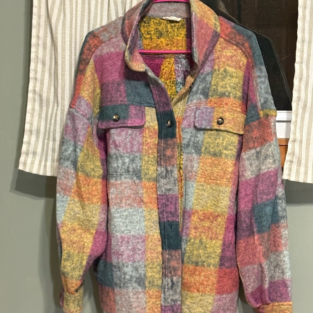 BiBi Colorful Plaid Teddy Jacket